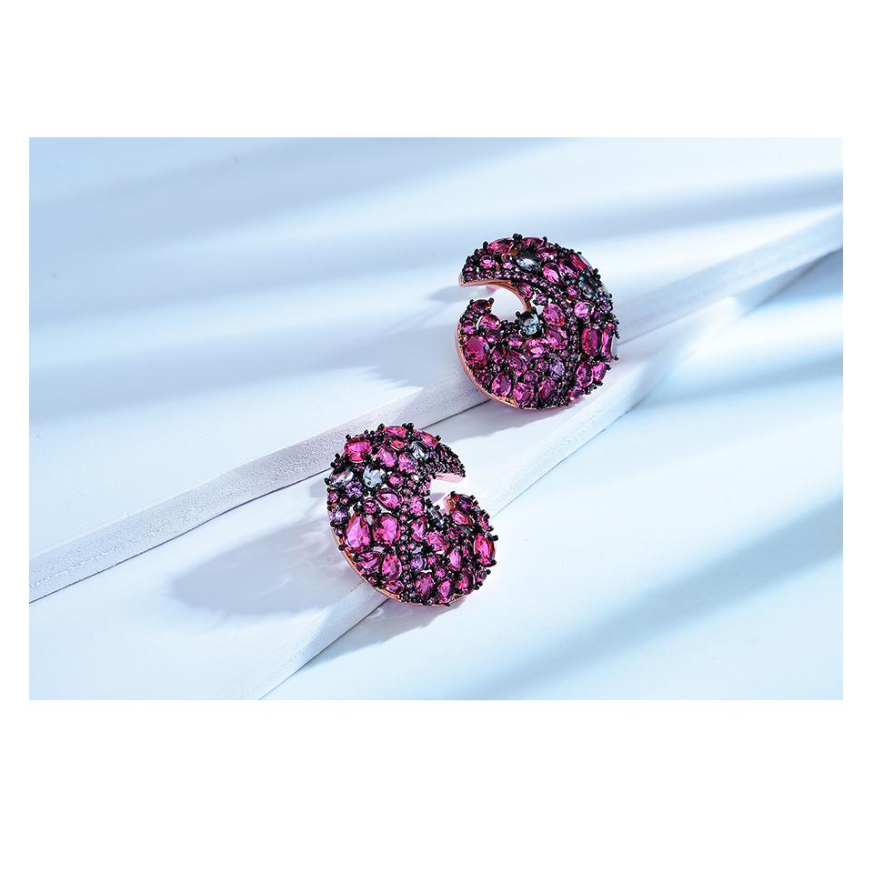 Umcho Настоящие серьги-гвоздики из стерлингового серебра 925 пробы, созданные с помощью нано-цветных драгоценных камней, для женщин, свадебный подарок, ювелирные украшения
