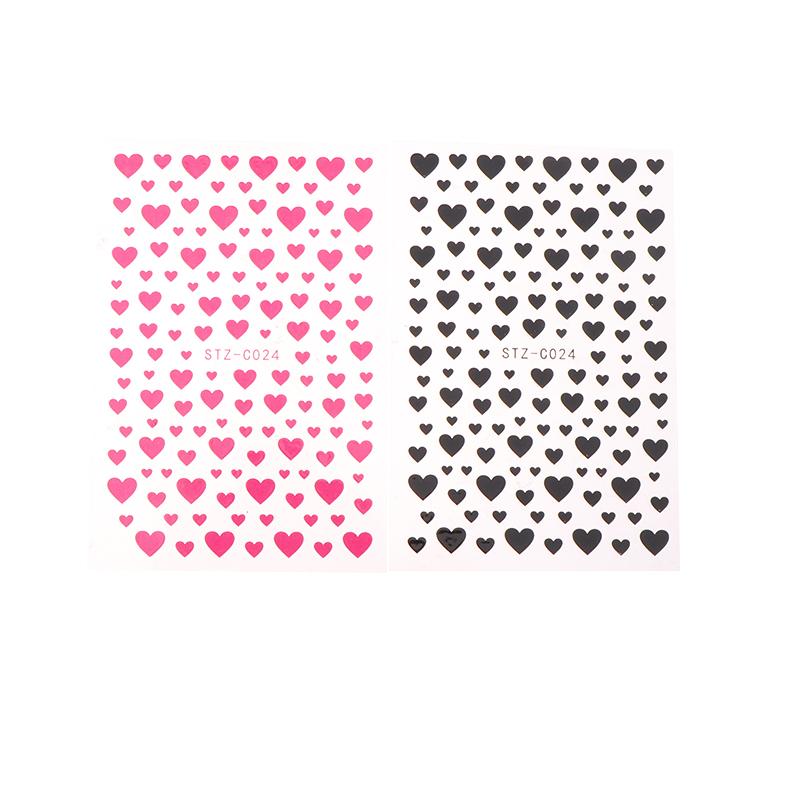 3D Black White Red Heart Villain Valentine'S Day Nail Art Stickers Nail Diy Colorful Nail Decals Nail Art Accessories