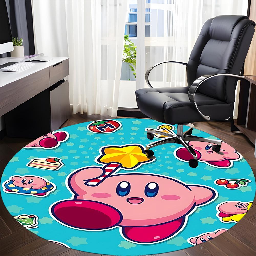 1pc Kirby Office Round Area Rug, Bedroom Living Room Home Decor, Room Deco, Offic a1016225