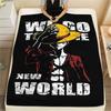 1PC One Piece Monkey D Luffy Patterned Flannel Blanket Suitable For All Seasons For Home Decor Warmth And Comfort Gifts Holiday Present