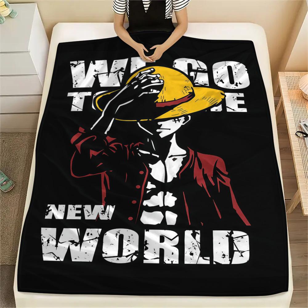 1PC One Piece Monkey D Luffy Patterned Flannel Blanket Suitable For All Seasons For Home Decor Warmth And Comfort Gifts Holiday Present