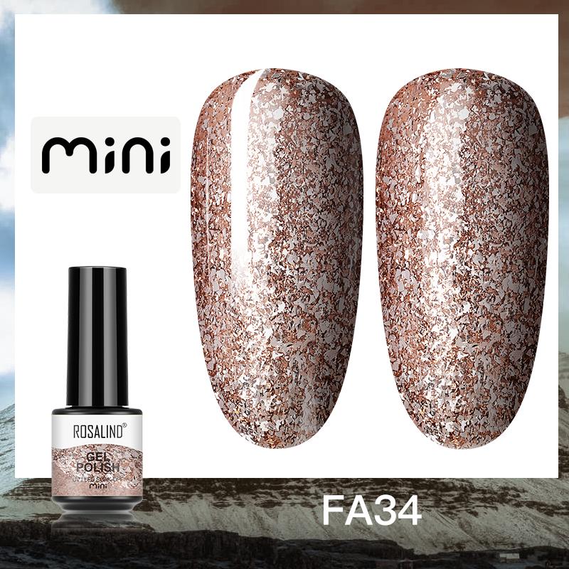 ROSALIND Красочный УФ-гель для ногтей, блестящий алмазный блестящий лак, гель-лак, замачиваемый УФ-коричневый гель для ногтей