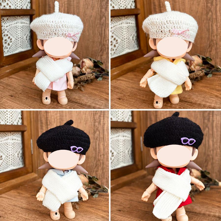 [Cloth Only] 20cm Fashion Doll Accessories Cartoon Toy Cape Scarf and Hat Outfit