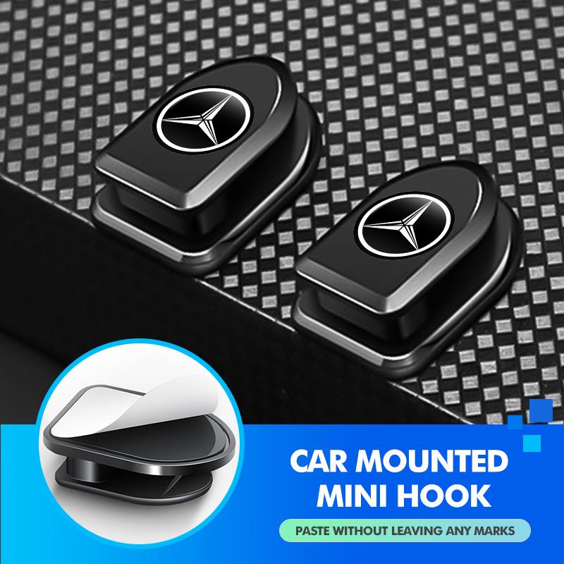 CRS1 4Pcs Mini Car Paste Hook Holder Storage Hanger Accessories For Mercedes Benz W202 W212 W126 W140 W168 W177 CLS GLE GLC GLS CLA