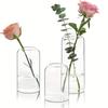 Pillar Glass Vase Three-piece Set, High Borosilicate Glass Flower Arrangement Vase, Home Table Centerpieces Christmas Halloween Wedding Decoration
