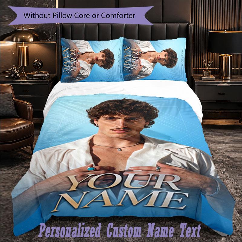 Personalized 3Pcs Bedding SetBenson Boone Custom Text Duvet Cover Pillowcase Set Bedroom Gift
