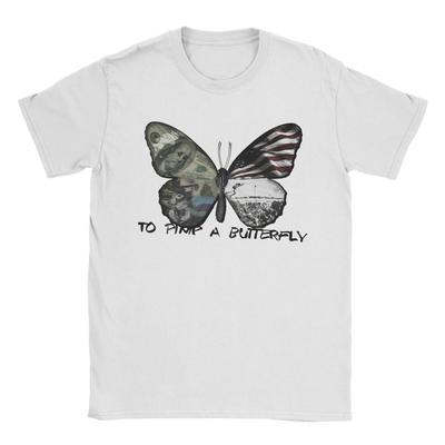 Мужские футболки To Pimp A Butterfly Кендрика Ламара Топы из чистого хлопка Модная футболка с коротким рукавом и круглым вырезом Футболка больших размеров