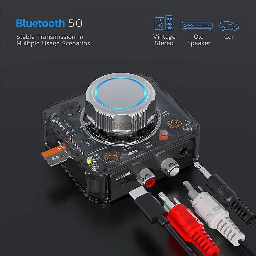 Bluetooth 5,0 аудиоприемник 3D стерео музыка беспроводной адаптер TF карта RCA 3,5 мм 3,5 разъем AUX для автомобильного динамика, усилителя для наушников
