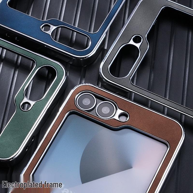 Магнитный чехол для телефона с текстурой кожи для Samsung Z-Flip7/Z-Flip6