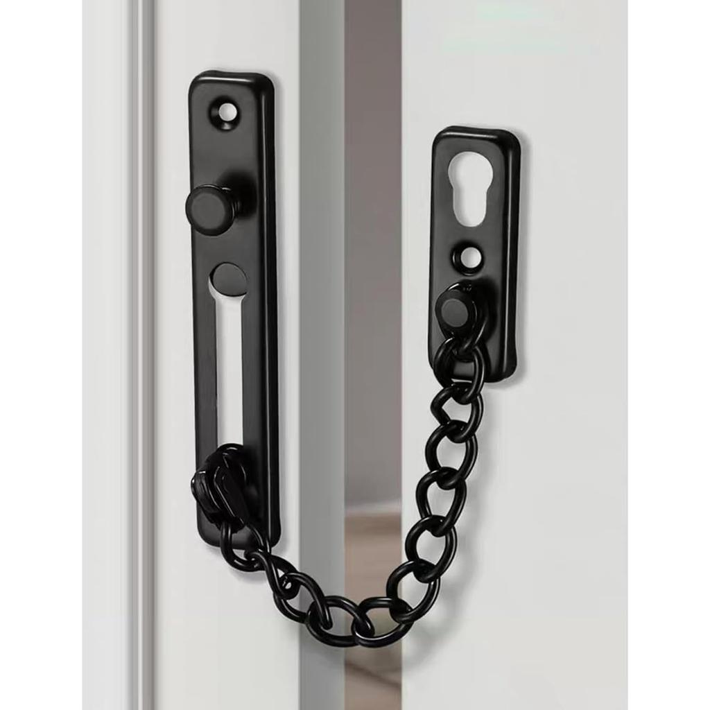Security Door Chain Lock Sturdy Door Lock Latch for Inside Door Stainless Steel Hotel Door Lock with Spring Button Door Locks for Kids Safety