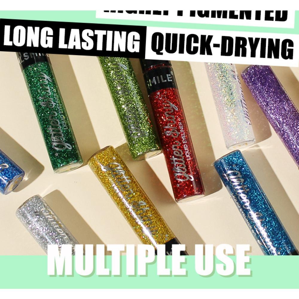 MLSMILE Pearlescent Liquid Eyeliner, Explosive Colorful Glitter Eye Shadow, Waterproof Non-smudge Eyeliner