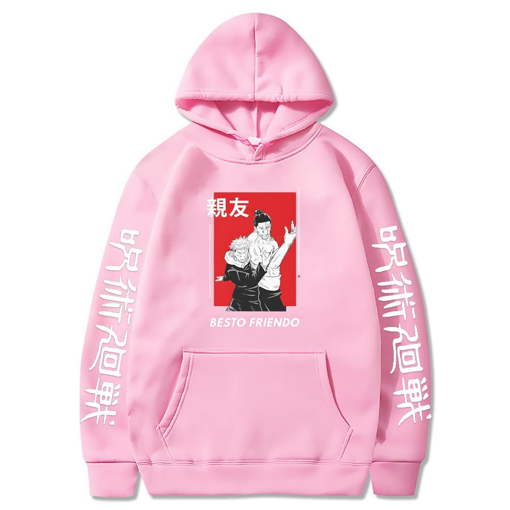 Jujutsu Kaisen Besto Friendo Yuji Todo Новый товар в наличии Harajuku с принтом комиксов Зимняя толстая свободная спортивная мужская модная толстовка с капюшоном большого размера
