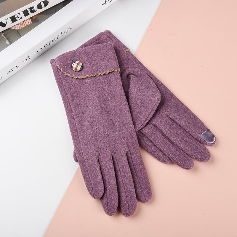 Новые женские перчатки с сенсорным экраном из кроличьего меха: Велоспорт и вождение в корейском стиле, милая флисовая подкладка для холодной погоды