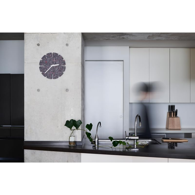 Lemnos Paneco Analog Wall Clock, Made with Recycled Fiber Board, PANECO CLOCK HIL22-11 A MID, Round Slit