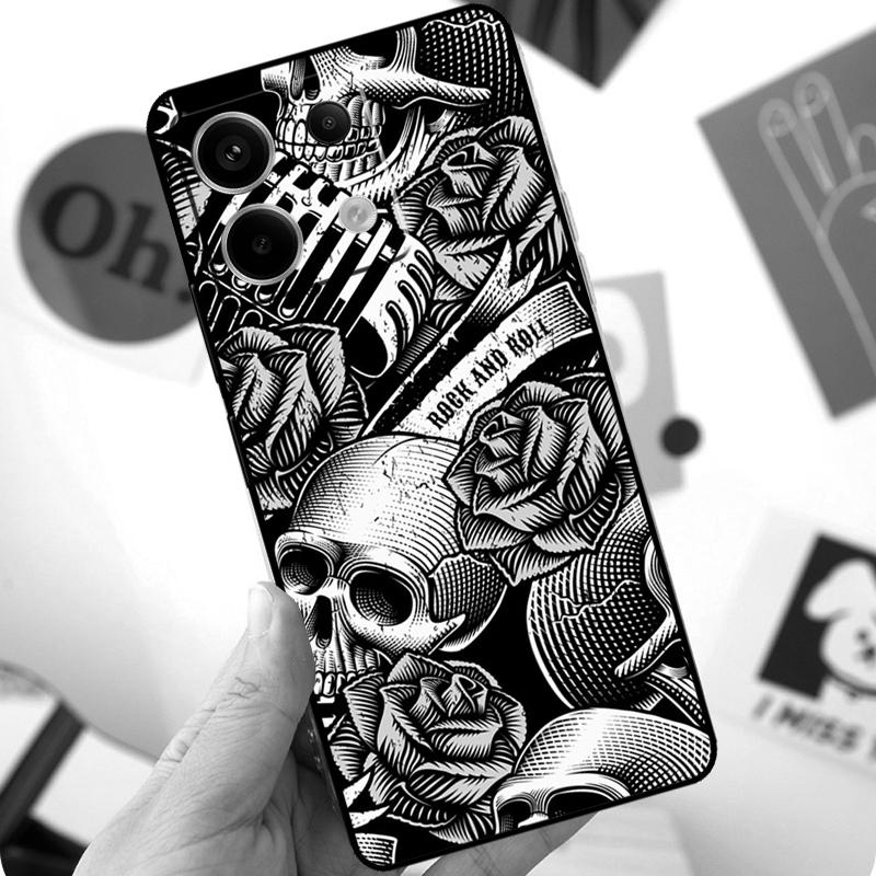 Чехол Rock and Roll Skull Для Xiaomi Redmi Note 14 10 11 12 13 Pro 11S 12S Чехол Для Redmi 15 15C 13C 12C 10C 14C