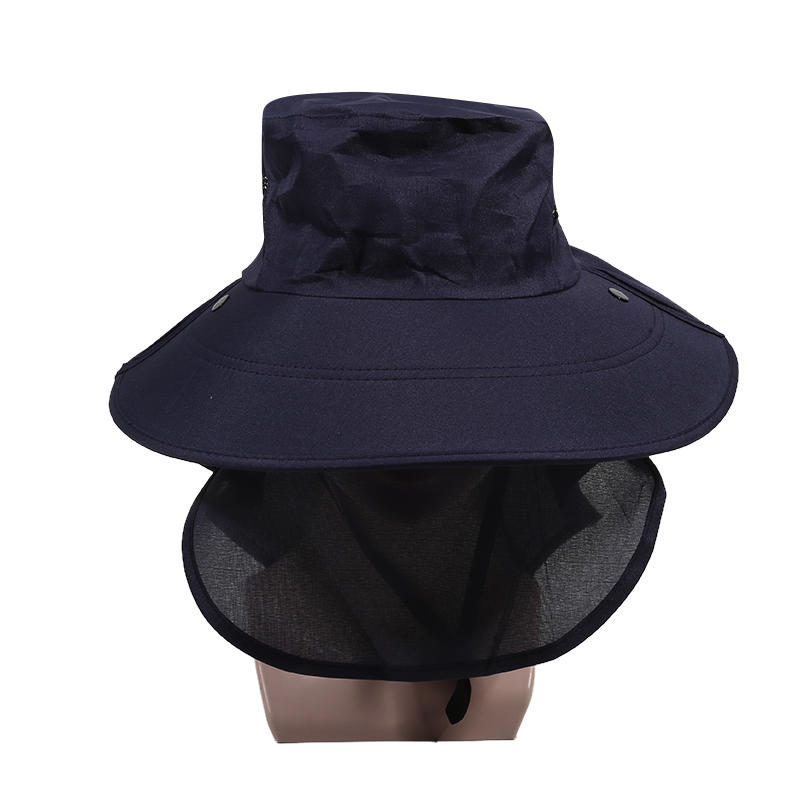 Outdoor Fisherman Hat Wide Brim Bucket Hat with Neck Cover Men Summer Breathable Mesh Sun Protection Visor Anti UV Cap Unisex
