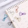 6PCs/Set Hollowed Out Design Metal Binder Clip Long Tail Clips Office Hand Book Folder Paper Organizer Fish Clip