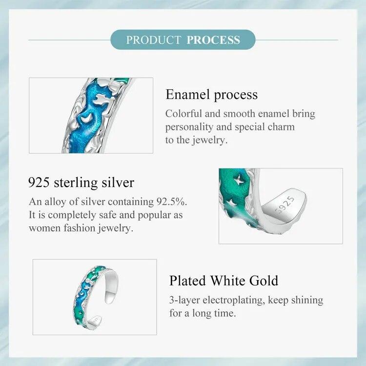 WOSTU Оригинальное открытое кольцо из стерлингового серебра 925 пробы с романтическим принцем и лисой, кольцо на палец со звездами Авроры, регулируемое для женщин, ювелирное изделие, подарок