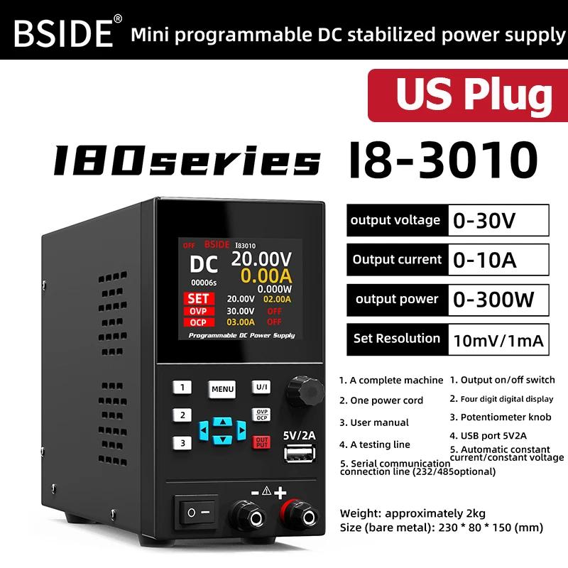 BSIDE-I8 Programmable DC Power Supply Lab 30V 10A Power Supply Bench Power Source Stabilized Switch Switching Power Stabilizer