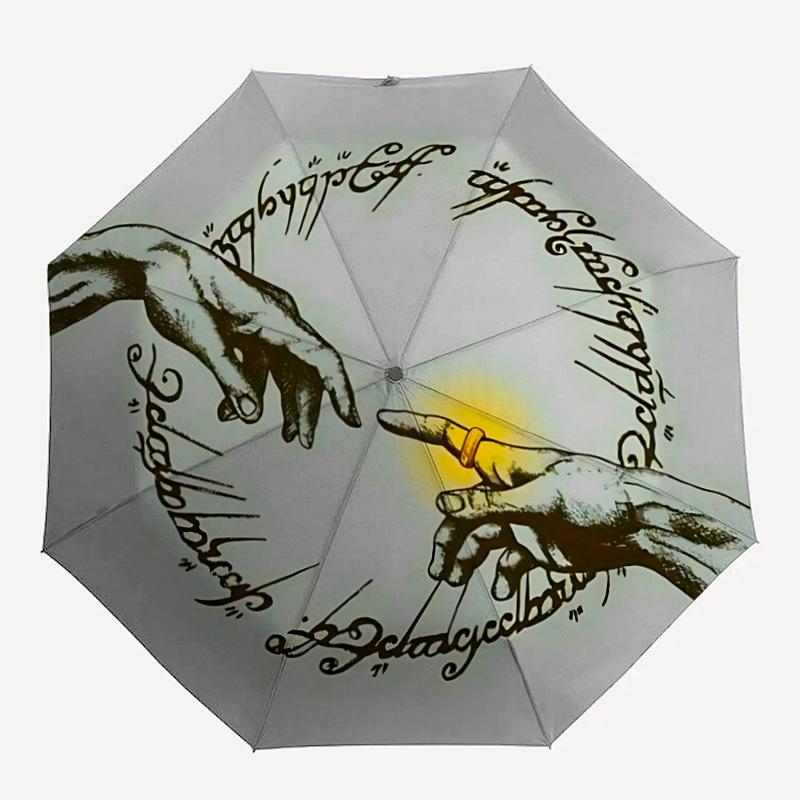 1pc Ring of Power Automatic Folding Umbrella - Sturdy 8-Rib Polyester Canopy,Sun-Defying Travel Companion yy251023122