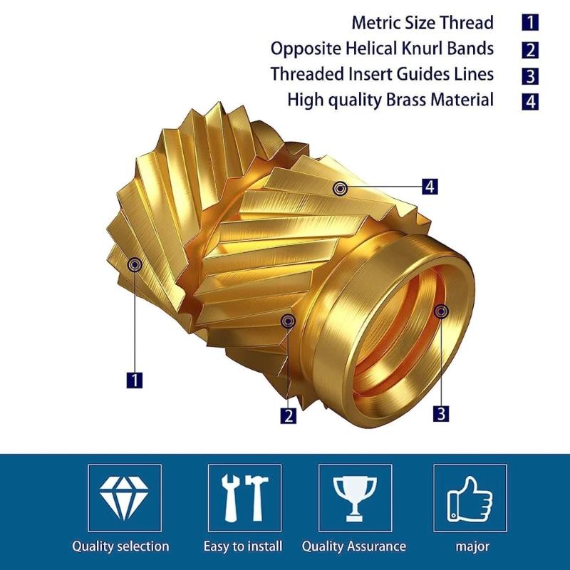 Набор Essential Brass Knurled Nuts (Латунные накатанные гайки) Ассортимент крепежа для DIY и ремонта