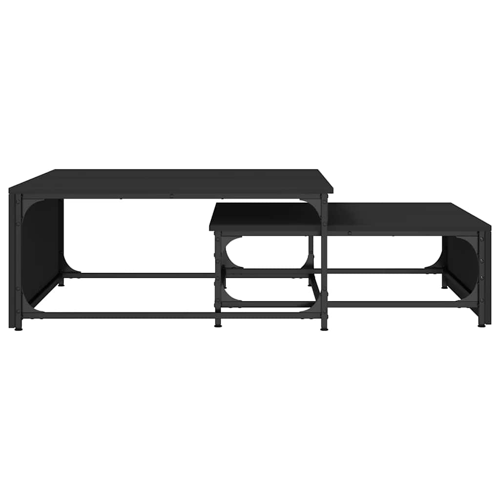 Nesting Tables 2 pcs Black Particleboard and Metal