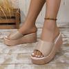 Fashion Women Sandals 2025 Summer Peep-Toe Shoes Woman High-Heeled Platfroms Slides Women Casual Wedges for Women High