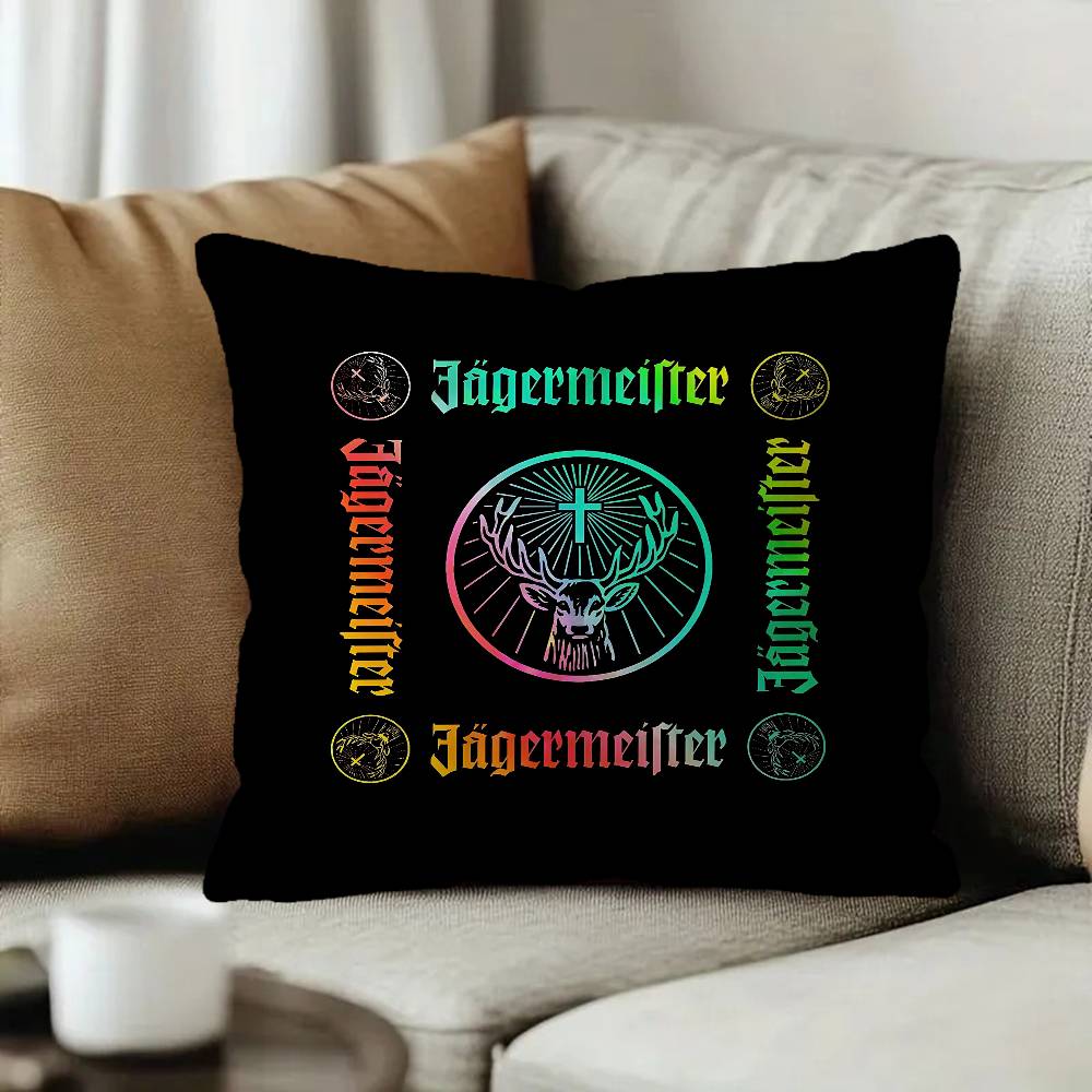 JJagermeisteres Logo Pillow Gifts Home Office Furnishings Bedroom Sofa Car Cushion Cover case xcm
