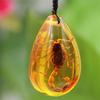 Natural Amber Pendant Necklace 1 Pc