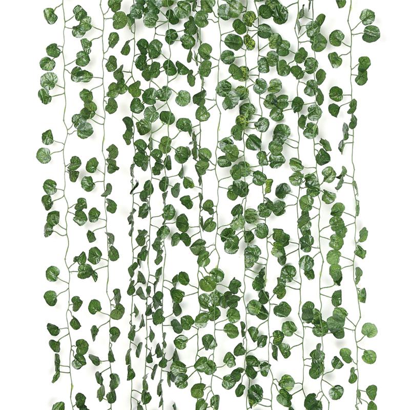 12 шт. 2,1 м искусственная гирлянда из листьев плюща, искусственные растения, имитация лозы, растения, листья винограда для дома, свадьбы, внутреннего и наружного украшения стола
