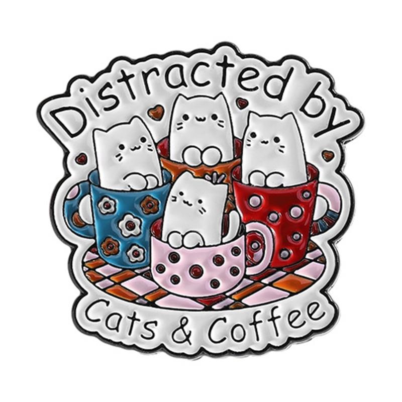 Оригинальные Буквенные Котятки Значки Стойкое Покрытие Легкие Износостойкие Значок-Булавка Украшение Для Повседневной Вечеринки