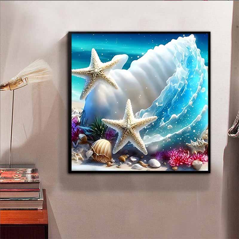 New Arrival 5D DIY Full Circle Diamond Painting "Conch" Embroidery Cross Stitch Home Decor Gift