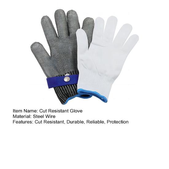 1 шт. Рабочая перчатка устойчивая к порезам, Металлическая перчатка из нержавеющей стали для металлообработки, работы по дереву, кухни, мясника, разделки устриц, мандолин