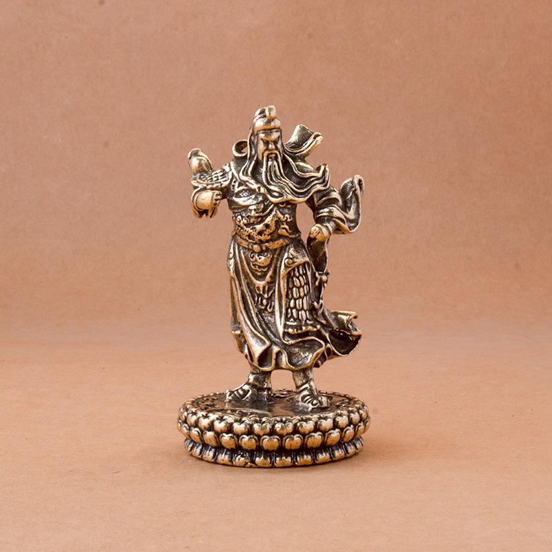 1 шт. Медная китайская статуя Гуань Гун Фэн-шуй, бог войны, античная скульптура, украшение для дома, украшение для стола, ремесло