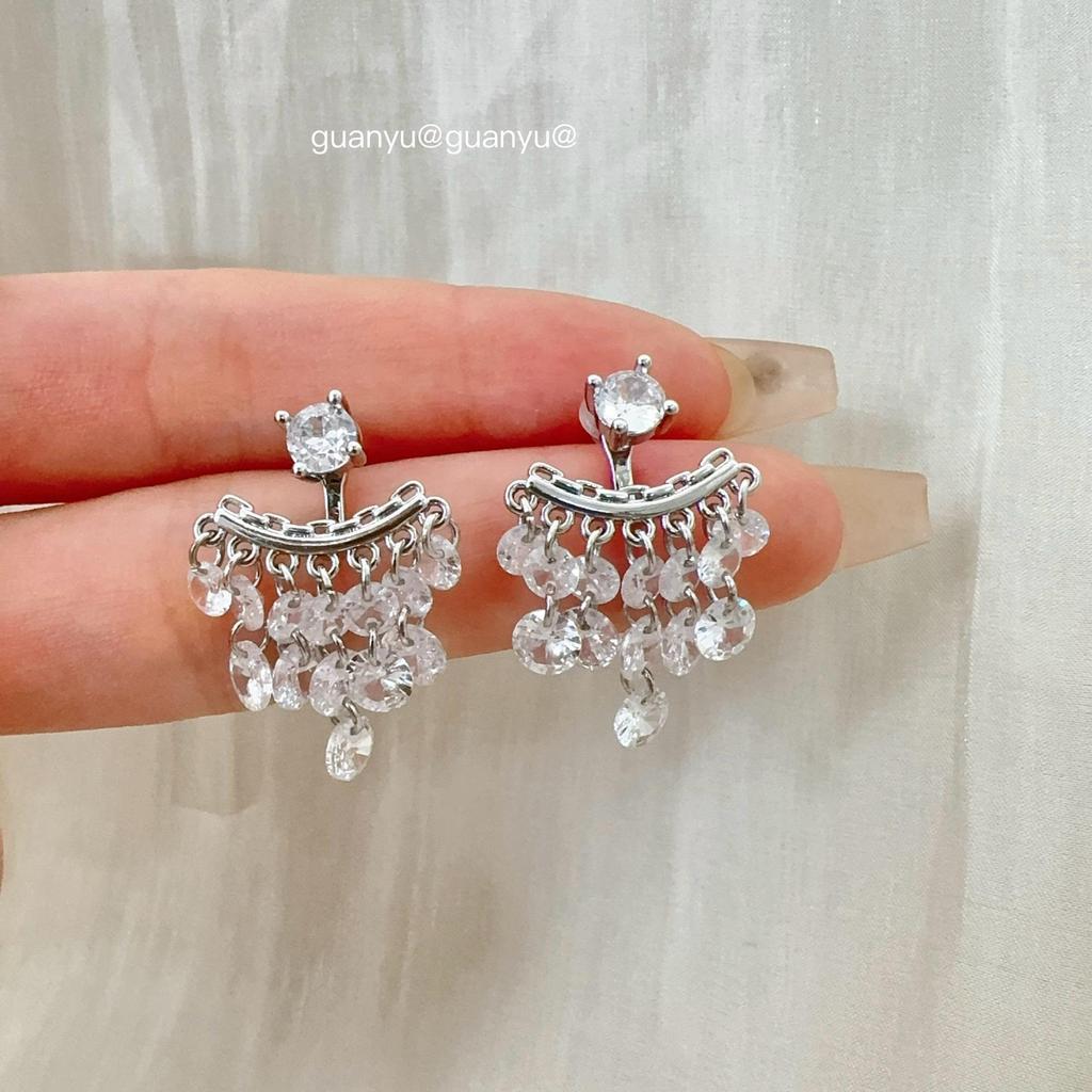 Elegant Zircon Tassel Stud Earrings: Luxurious, Fashionable & Versatile for a Sweet, Exaggerated Look