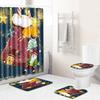Рождественская шторка для душа, коврик для пола, комбинация из четырех предметов, ковер для ванной комнаты и туалета, коврик для душевой комнаты, коврик для ног