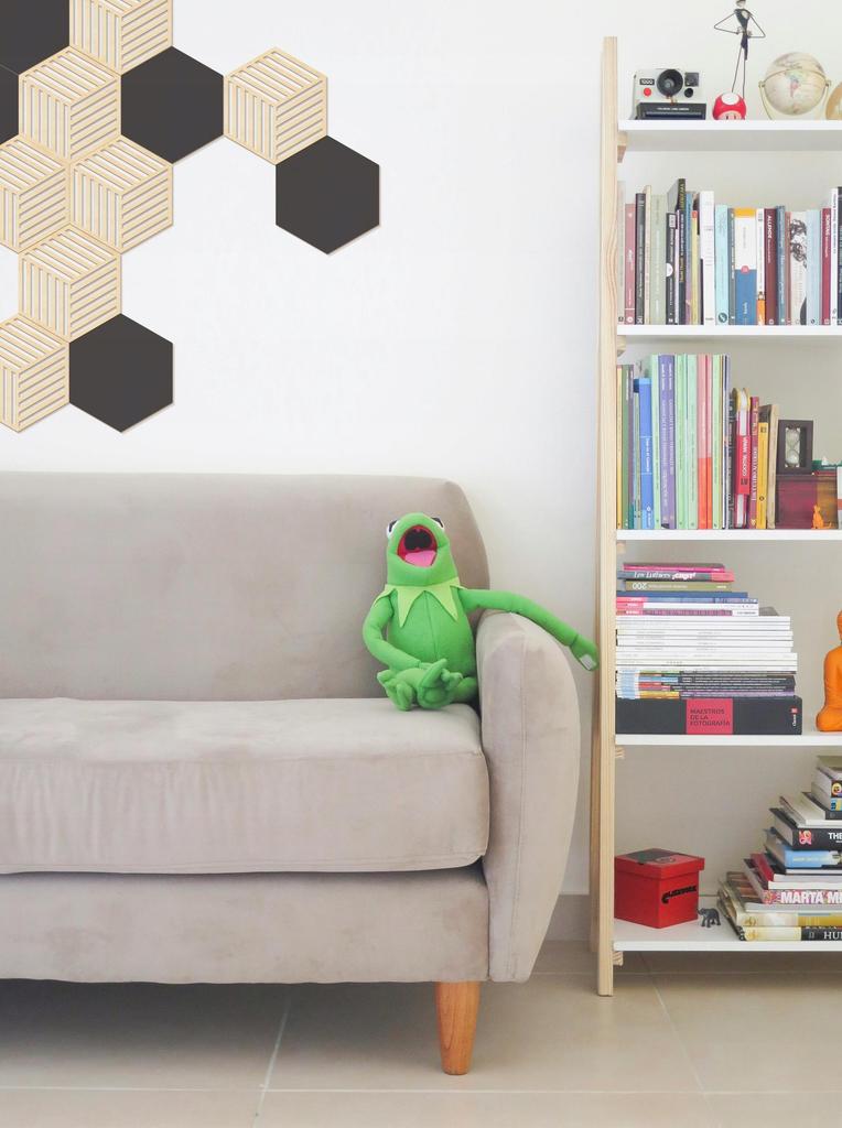 Wooden hexagon wall panel 1 PCS Plywood hexagon for living room Decoration