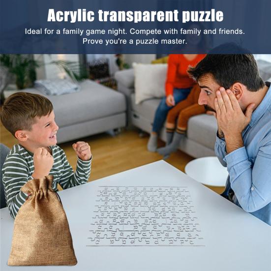 9/49/100/144Pcs/Set Impossible Challenge Transparent Puzzle Kids Teens Adults Clear Acrylic Jigsaw Puzzle Game Educational Difficult Puzzle Toy