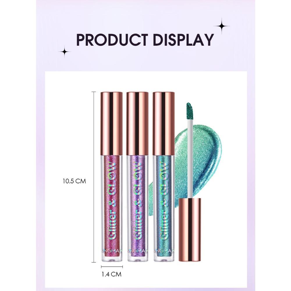 Langmanni Новые перламутровые сверкающие жидкие тени для век, десять цветов, одна упаковка теней для век-хамелеона