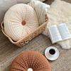 Pleated Button Round Decorative Throw Pillow Handmade Solid Tatami Floor Mat Seat Cushions Back Pouf For Sofa Couch Chair Europe