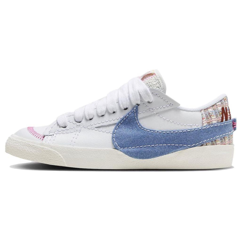 Nike Blazer Low 77 Jumbo Denim Swoosh Men Sneakers White Blue-Whisper Sail FJ7741-141