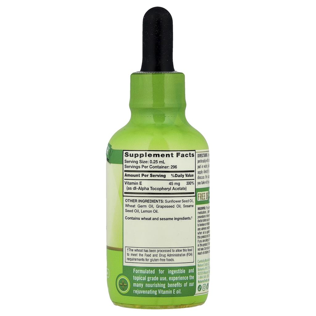 Nature's Truth Жидкий витамин Е, 74 мл (2,5 жидких унции) (45 мг на порцию)
