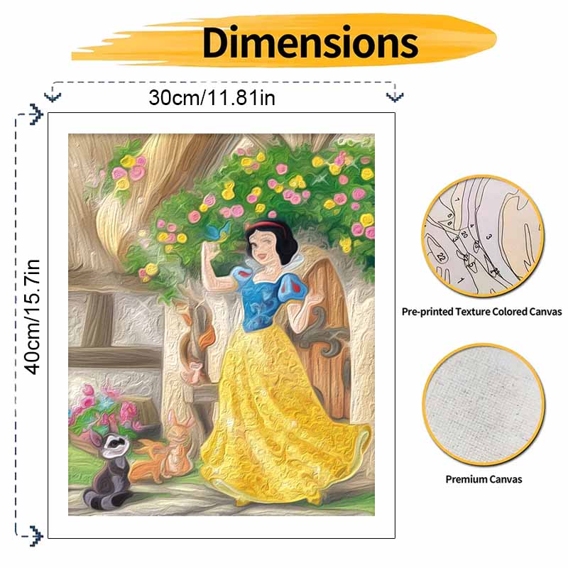 Disney Oil Painting Painting Art Snow White Hobby Cultivating Gifts Home DecorationSparkling Beauty
