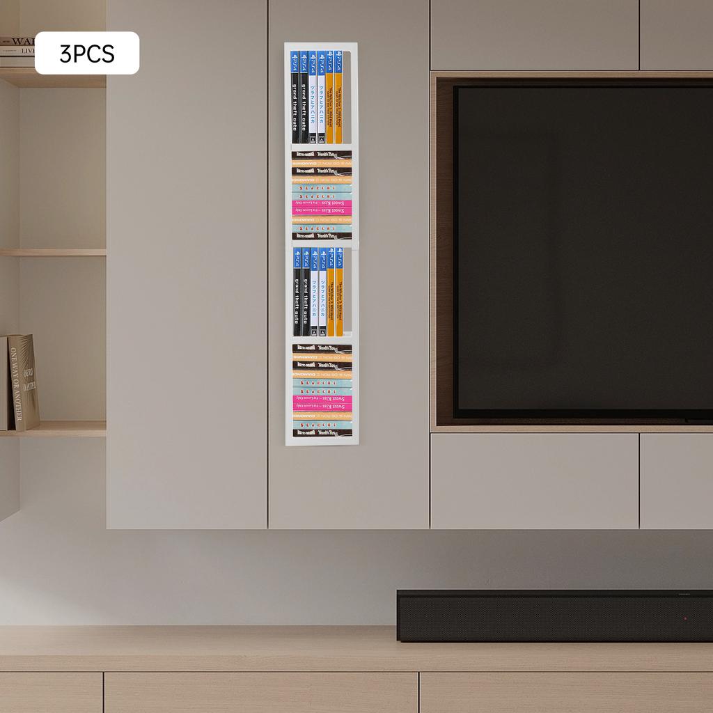 Bymaocar 3 CD Storage Rack  Box Holder,wall Mounted Disk Case,iron Media Display Space Store Shelf ,modern Living Room Furniture