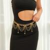 Metallic Color Pattern Waist Chain Heart Solid Electroplated Waist Belt Nightclubs