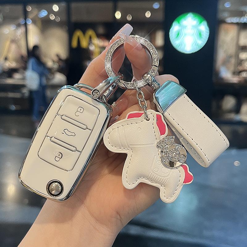 TPU Car Key Case Cover Shell For VW Volkswagen MK7 Golf 7 Passat Tiguan MK2 For SEAT Ateca Leon FR 2 Ibiza For Skoda Octavia A7