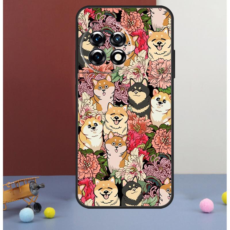 Shiba Inu Cute Cartoon Art Cover For OnePlus Nord CE 4 2 3 Lite N20 N30 9 10 Pro 8T 9RT 10T 11 OnePlus 13 12 R Case