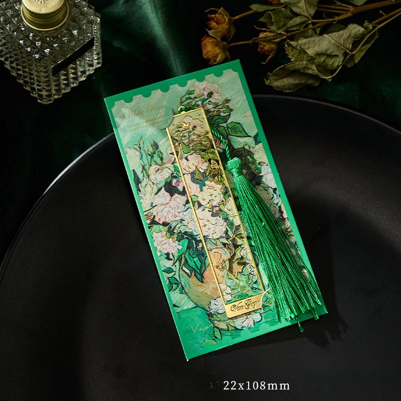 Новая ретро-цветочная картина, полая металлическая закладка, бронзовая закладка с кисточкой, канцелярские принадлежности, подарки для читателей книжного клуба