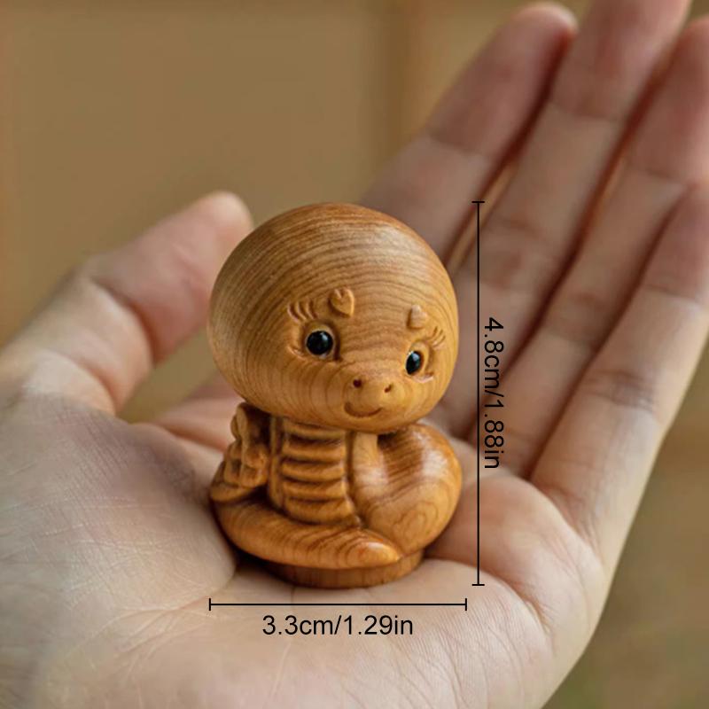Wooden Chinese Zodiac DIY Handmade Carved Ornaments Animals For Necklace Keychains Pendants Jewelry Accessories