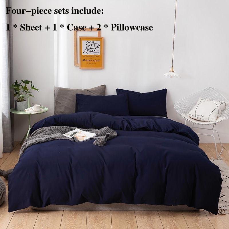 Окруженная и простая кровать. Комплекты постельного белья из четырех частей с подушками и рукавами. Комплект домашнего постельного белья. Двуспальная кровать шириной 1,8 м, 2 метра.